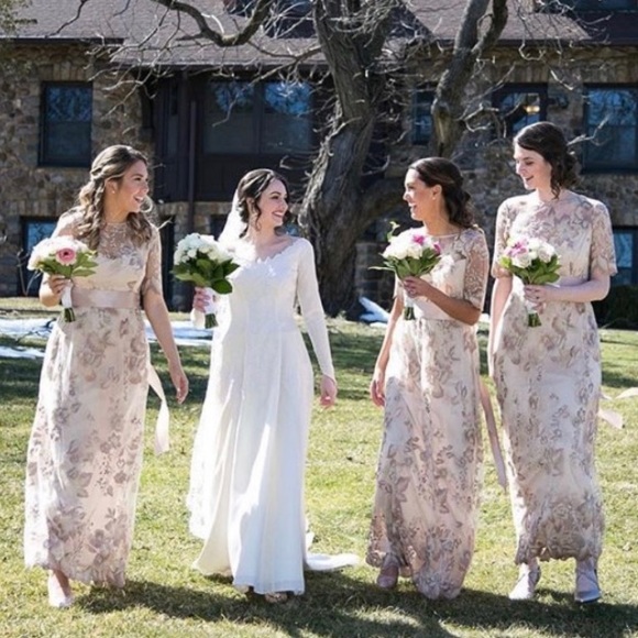 Bhldn Guilia Rose Quartz Floral Dress 